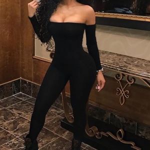 Off Shoulder Jumpsuit - Black